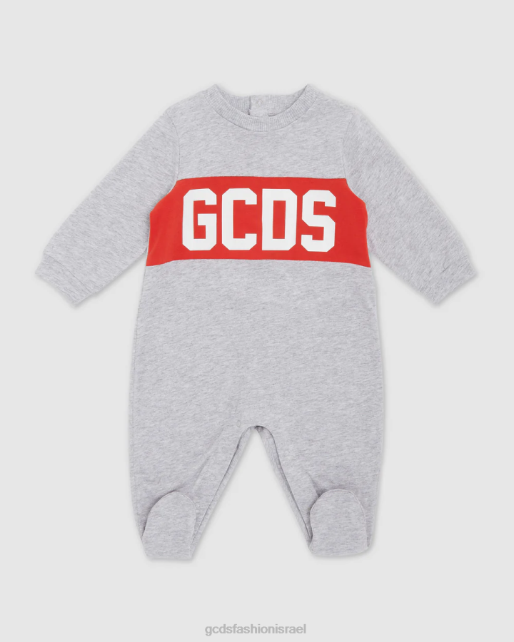 הַלבָּשָׁה GCDS חליפת משחק עם מוטיב לוגו אפור ילדים 0028571