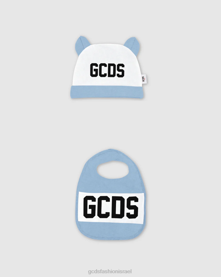הַלבָּשָׁה GCDS מוטיב לוגו שני חלקים סט מתנה לתינוק כחול בהיר ילדים 0028580