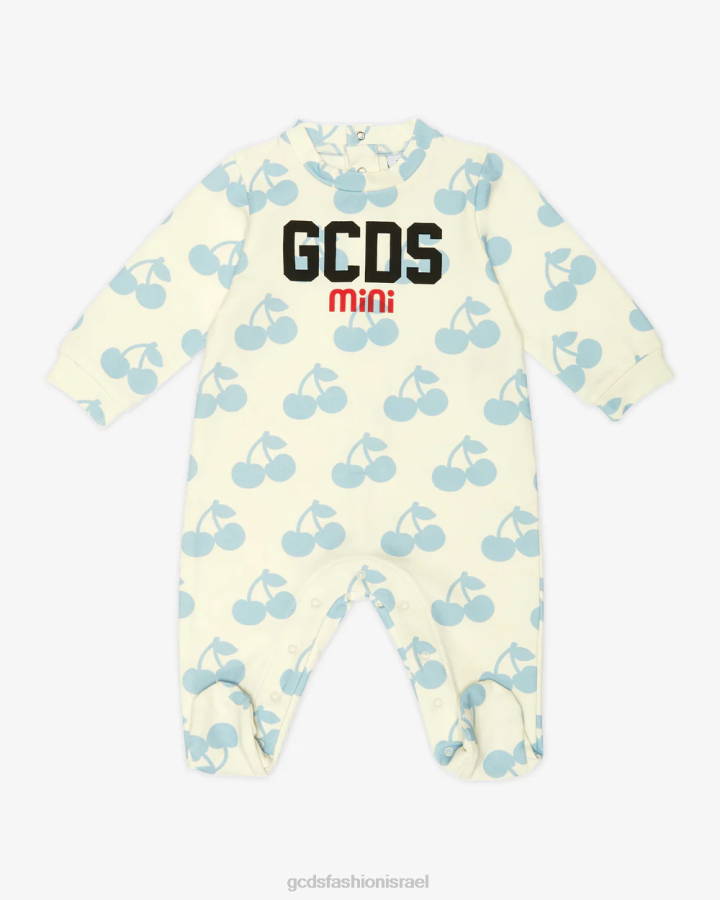 הַלבָּשָׁה GCDS חליפת משחק דובדבן לתינוק אוף לבן/כחול מלאך ילדים 0028590