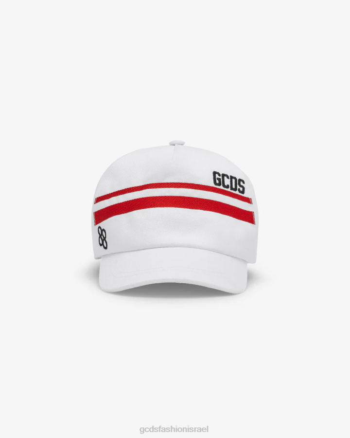 אבזר GCDS כובע בייסבול להקת לוגו זוטר נמוך לבן ילדים 0028776