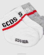 אבזר GCDS סט גרביים בשני חלקים מוטיב לוגו אפור ילדים 0028651 - Image 2