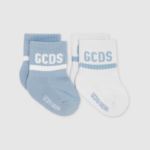 אבזר GCDS סט גרביים בשני חלקים מוטיב לוגו כחול בהיר ילדים 0028649