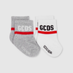 אבזר GCDS סט גרביים בשני חלקים מוטיב לוגו אפור ילדים 0028651