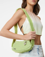 אבזר GCDS תיק crossbody קטן עם פסיק ג'ינס ליים גברים 0028251 - Image 3