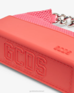 אבזר GCDS תיק קטן מרשת מתילדה פלואו ורוד נשים 0028536 - Image 4