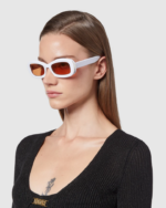 אבזר GCDS gd0027 משקפי שמש אובליות לבן גברים 0028288 - Image 2