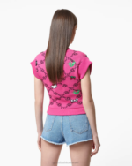 הַלבָּשָׁה GCDS אפוד ג'קארד הלו קיטי ורוד פוקסיה נשים 0028334 - Image 4