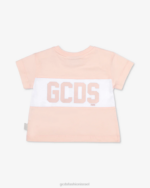 הַלבָּשָׁה GCDS חולצה להקת לוגו לתינוק ורד פנינה ילדים 0028635 - Image 2