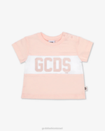 הַלבָּשָׁה GCDS חולצה להקת לוגו לתינוק ורד פנינה ילדים 0028635