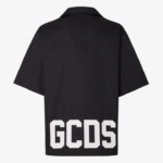 הַלבָּשָׁה GCDS חולצת באולינג להקה נמוכה שָׁחוֹר גברים 002885