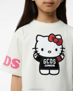 הַלבָּשָׁה GCDS חולצת הלו קיטי ג'וניור צבע קרם ילדים 0028792 - Image 4