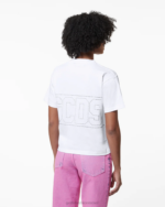 הַלבָּשָׁה GCDS חולצת טי של לוגו בלינג לבן נשים 0028358 - Image 4