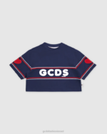 הַלבָּשָׁה GCDS חולצת טריקו עם לוגו ג'וניור קרופ כחול כהה ילדים 0028791