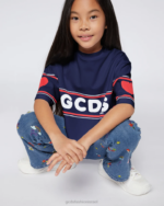 הַלבָּשָׁה GCDS חולצת טריקו עם לוגו ג'וניור קרופ כחול כהה ילדים 0028791 - Image 4