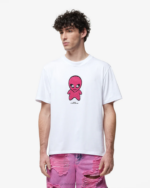 הַלבָּשָׁה GCDS חולצת טריקו רפויה של wirdo לבן גברים 002895 - Image 3