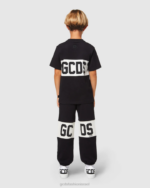 הַלבָּשָׁה GCDS חולצת טריקו של להקת לוגו ג'וניור שָׁחוֹר ילדים 0028710 - Image 3