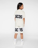 הַלבָּשָׁה GCDS חולצת טריקו של להקת לוגו ג'וניור צבע קרם ילדים 0028724 - Image 3