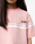 הַלבָּשָׁה GCDS חולצת לוגו נמוכה לג'וניור וָרוֹד ילדים 0028794 - Image 4