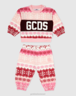 הַלבָּשָׁה GCDS חליפת אימונית לחג המולד עם לוגו לתינוק וָרוֹד ילדים 0028593