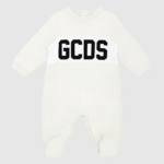 הַלבָּשָׁה GCDS חליפת משחק עם מוטיב לוגו צבע קרם ילדים 0028583