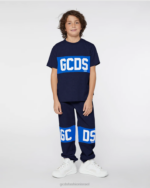 הַלבָּשָׁה GCDS מכנסי טרנינג להקת לוגו ג'וניור כחול כהה ילדים 0028742 - Image 2