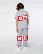 הַלבָּשָׁה GCDS מכנסי טרנינג להקת לוגו ג'וניור אפור ילדים 0028734 - Image 3