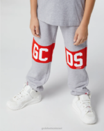 הַלבָּשָׁה GCDS מכנסי טרנינג להקת לוגו ג'וניור אפור ילדים 0028734 - Image 4