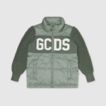 הַלבָּשָׁה GCDS מעיל עליון עם לוגו ג'וניור ירוק ילדים 0028663