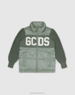 הַלבָּשָׁה GCDS מעיל עליון עם לוגו ג'וניור ירוק ילדים 0028663