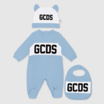 הַלבָּשָׁה GCDS סט מתנה לתינוק עם מוטיב לוגו שלושה חלקים כחול בהיר ילדים 0028578