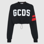 הַלבָּשָׁה GCDS צווארון צוואר לוגו שָׁחוֹר נשים 0028561