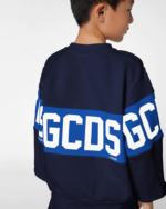 הַלבָּשָׁה GCDS צווארון צווארון להקת לוגו ג'וניור כחול כהה ילדים 0028683 - Image 4