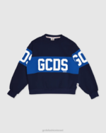 הַלבָּשָׁה GCDS צווארון צווארון להקת לוגו ג'וניור כחול כהה ילדים 0028683