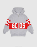 הַלבָּשָׁה GCDS קפוצ'ון להקת לוגו ג'וניור אפור ילדים 0028687