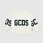 הַלבָּשָׁה GCDS קפוצ'ון מוטיב לוגו לתינוק צבע קרם ילדים 0028616