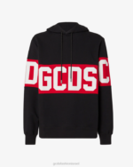 הַלבָּשָׁה GCDS קפוצ'ון רגיל להקת לוגו שָׁחוֹר גברים 002874
