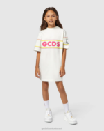 הַלבָּשָׁה GCDS שמלת הלו קיטי ג'וניור צבע קרם ילדים 0028803 - Image 2