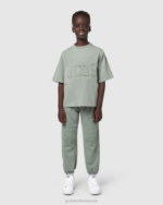 הַלבָּשָׁה GCDS תחתיות זיעה להקת לוגו ג'וניור overdyed ירוק ילדים 0028738 - Image 2
